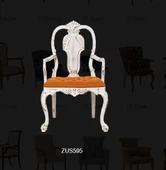 Sandalye 14225 Zus596-176 OYMALI KRAL Lüks Kayın Aslan Beyaz Ayak Babyface kumaş - 3