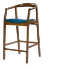 Sandalye Bar 14226 ST Zus268 Kolçak Yüksek Kayın Bambu Ayak Ceviz El yapım thumbnail 1