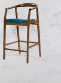Sandalye Bar 14226 ST Zus268 Kolçak Yüksek Kayın Bambu Ayak Ceviz El yapım thumbnail 2