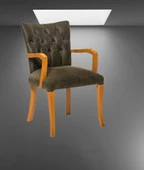 Sandalye 14223 Zus160 KOLÇAKLI Model Kayın Ayak Doğal renk Babyface kumaş kapiton thumbnail 4