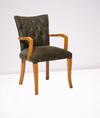 Sandalye 14223 Zus160 KOLÇAKLI Model Kayın Ayak Doğal renk Babyface kumaş kapiton thumbnail 2