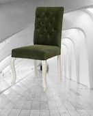 Sandalye ST 14209 Zus073 Kapiton Kayın ASLAN Ayak Parlak Beyaz Babyface Yeşil Döşem thumbnail 3