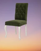 Sandalye ST 14209 Zus073 Kapiton Kayın ASLAN Ayak Parlak Beyaz Babyface Yeşil Döşem thumbnail 4