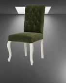 Sandalye ST 14209 Zus073 Kapiton Kayın ASLAN Ayak Parlak Beyaz Babyface Yeşil Döşem thumbnail 2