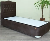 Baza-Başlık Tay Tüyü Kahverengi 14188 Kumaş Kapitone Metal Çelik 90*190 ElYapım - 2