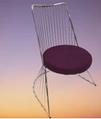 Sandalye TEL 14150 Model Metal Nikelaj Sepet ayak 4Ad Babyface kumaş döşeme El Yapım - 4