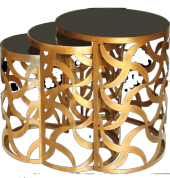 Zigon Zlf 14139 CNC rüzgar gülü model Sehpa Metal Gold kaplama Siyah temper Cam - 2