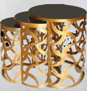 Zigon Zlf 14139 CNC rüzgar gülü model Sehpa Metal Gold kaplama Siyah temper Cam - 3