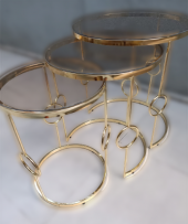 Zigon ZLF 14103 HaLKALI Model füme Temper Cam Tabla Metal Gold kaplama El Yapım - 3