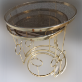 Zigon ZLF 14103 HaLKALI Model füme Temper Cam Tabla Metal Gold kaplama El Yapım - 5