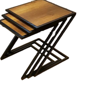 Zigon ZLF 14093 Z Model Metal Transmisyon Siyah fırın boya MDF Ceviz tabla El Yap - 1
