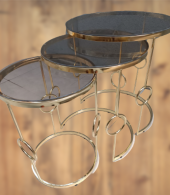 Zigon ZLF 14103 HaLKALI Model füme Temper Cam Tabla Metal Gold kaplama El Yapım - 8
