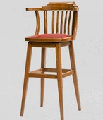 Sandalye ST 14155 Zus269 YÜKSEK BAR DÖNER Klasik Model Kayın Ceviz El Yapım thumbnail 4