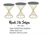 Brc RİVOLİ 14070 Zigon Model Metal Gold Renk kaplam Düz Siyah temper cam El yapım - 3