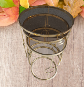 Zigon ZLF 14088 Halkalı model Cam Tabla Metal Gold kaplama kutu sevk El Yapım - 6