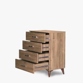 Şifony14041çok amaç derin 4 çekmece CEVİZ Hard suntalem Kutu sevk El Yapım - 2