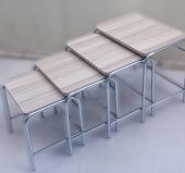 Zigon Sehpa demet 14007 Metal Model metal Nikelaj Ayak Somon Desen El Yapım - 2