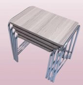 Zigon Sehpa demet 14007 Metal Model metal Nikelaj Ayak Somon Desen El Yapım - 4