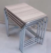 Zigon Sehpa demet 14007 Metal Model metal Nikelaj Ayak Somon Desen El Yapım - 5