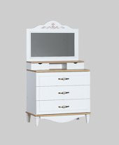 Şifonyer-ayna 13949 Urlu FLORA İnovasyon Model Beyaz Suntalem kalite yüksek ayak El Yapım - 1