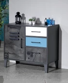 Şifonyer Urlu 13976 MİX İRONİ İnovasyon Model Üç Çekmec Dolap Detaylı MAVİ GRİ Renk Uyum thumbnail 1