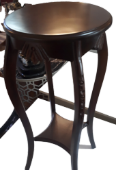 Fiskos 13904 Çiçeklik Oval Model Kayın Kaplama ve ayak Parlak Ceviz Oyma El Yapım - 1