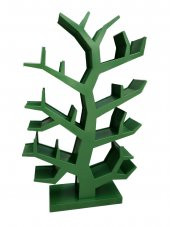 Kitaplık 13895 Ahşap AĞAÇ DALI model Tek Parça MDF Parlak YEŞİL Lake El Yapım - 1
