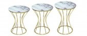 Brc Zigon 13889 KUM SAATİ Beyaz Mermer cam tabla Metal GOLD Renk Kaplama El Yapım - 3