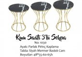 Brc Zigon 13890 KUM SAATİ Model Siyah Mermer TEMPER cam Metal GOLD Renk El yapım - 2