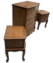 Şifonyer Komodin 13857 Klasik Model Kayın Aslan Ayak Bombe Çek Ceviz renk Eskitme - 2