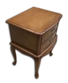 Komodin 13858 Klasik Model Kayın Asalan Ayak Bombe Çekmece Parlak Ceviz Lake - 2