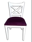 Sandalye 13844 ÇAPRAZ model Kayın RETRO Ayak Babyface kumaş Döşem Parlak Beyaz thumbnail 1