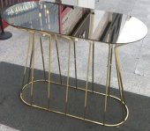 Dresuar 13850 CADDE Metal çelik GOLD renk kaplama SİYAH TEMPER Cam Ayna El yapım - 1