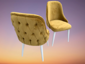 Köşe 13840 Tk Chester Model Ahşap Kayın Torna ASLAN Ayak Babyfac Lacivert kumaş - 5