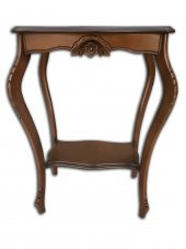 Fiskos 13829 Çiçeklik Oyma Model Parlak Kaplama Kayın tabla ayak Ceviz El Yapım thumbnail 1