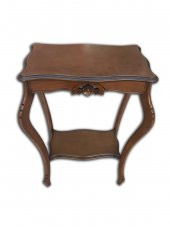 Fiskos 13829 Çiçeklik Oyma Model Parlak Kaplama Kayın tabla ayak Ceviz El Yapım thumbnail 2