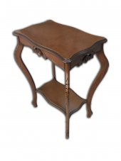 Fiskos 13829 Çiçeklik Oyma Model Parlak Kaplama Kayın tabla ayak Ceviz El Yapım thumbnail 3