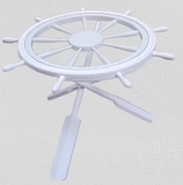 Orta sehp 13825 Dümen Model Kayın Çapraz X Ayak Parlak Beyaz Lake Boya El Yapım - 8