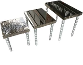 Zigon Sehpa 13818 Elma Parlak GRİ Lake Kayın Torna Ayak Ayna Kaplam tabla El Yapı thumbnail 1