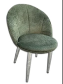 Sandalye 13803 GÜNEŞ-Dökme Sünger Metal Nikelaj 1ad yeşil keten kumaş El Yapım - 2