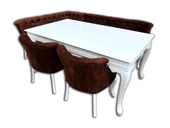 Köşe Takım 13770 Mutfak C LOCA Kayın Aslan ayak Kalite kumaş döşeme 7otr El yapım - 1