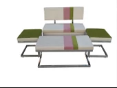 Bank Loca Köşe 13757 takım Model Metal Çelik Nikelaj Suni deri döşeme El Yapım thumbnail 1