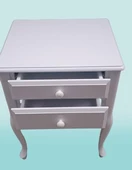 Komodin 13750 Klasik Model Kayın Aslan ayak Parlak BEYAZ Renk Porselen Kulp El Yapım - 1