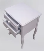 Komodin 13750 Klasik Model Kayın Aslan ayak Parlak BEYAZ Renk Porselen Kulp El Yapım - 3