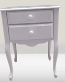 Komodin 13750 Klasik Model Kayın Aslan ayak Parlak BEYAZ Renk Porselen Kulp El Yapım - 6