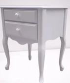 Komodin 13750 Klasik Model Kayın Aslan ayak Parlak BEYAZ Renk Porselen Kulp El Yapım - 7