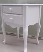 Komodin 13750 Klasik Model Kayın Aslan ayak Parlak BEYAZ Renk Porselen Kulp El Yapım - 8