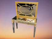 Dresuar 13718 MOTİFLİ Ayna Kaplama MODEL Parlak Gold Renk Kayın torna Çekm Elyapı - 3