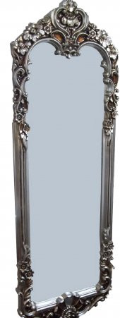 Ayna 13708 Boy OVAL POLYESTER Döküm Oyma Parlak GRİ ESKİTME Boya Nature El Yapım - 5