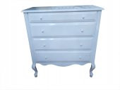 Şifonyer 13681 Aslan Model Kayın Ayak Parlak Beyaz Natüre PORSELEN Kulp El yapım - 1